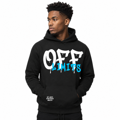 OFF LIMITS DRIP HOODIE (BLACK/BLUE)